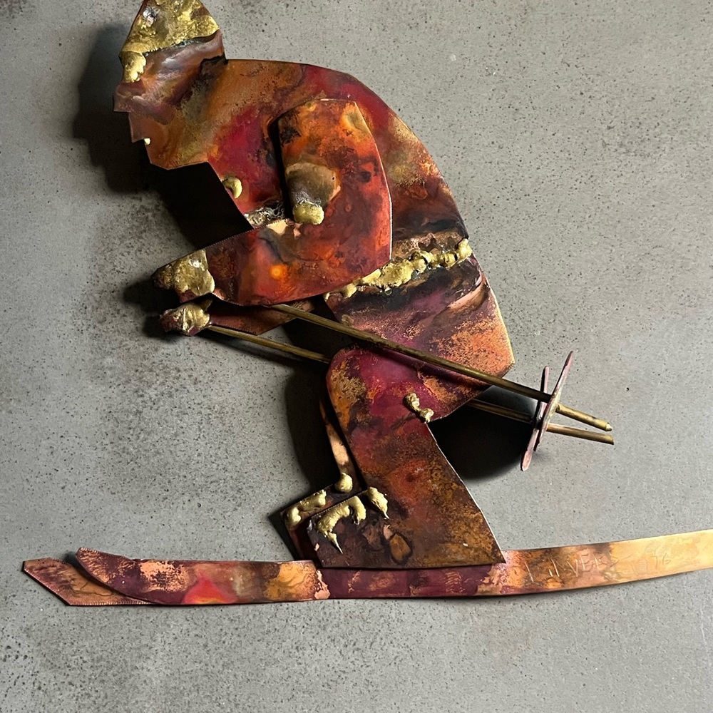 Vintage Mid-Century Modern BIJAN Metal Sculpture interior design Brutalist